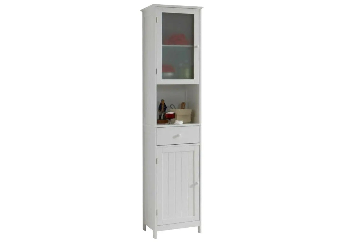 Meuble colonne de rangement blanc multifonction | Talia