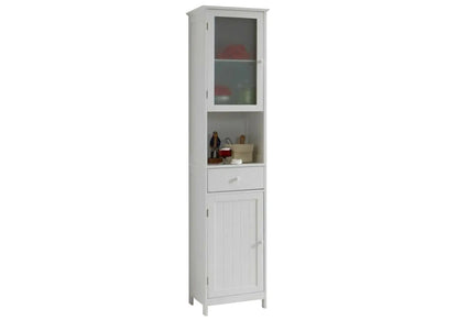 Meuble colonne de rangement blanc multifonction | Talia