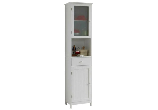 Meuble colonne de rangement blanc multifonction | Talia