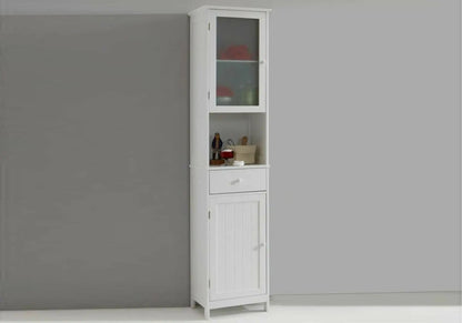 Meuble colonne de rangement blanc multifonction | Talia