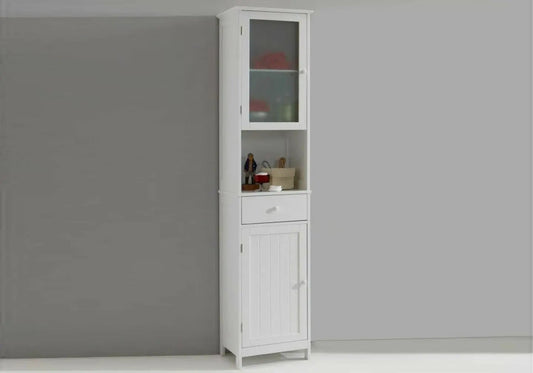 Meuble colonne de rangement blanc multifonction | Talia