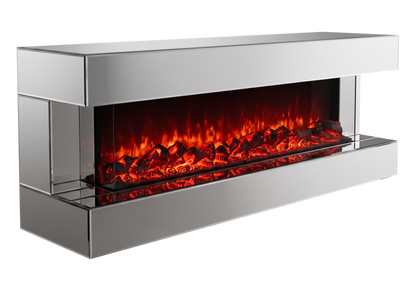 meuble tv cheminee electrique miroir design axis - Vue 2 - KOORIS