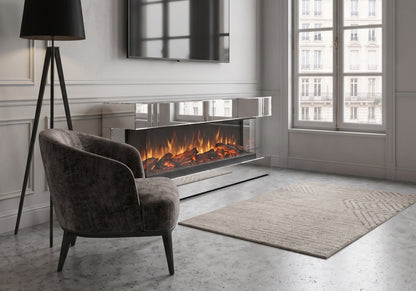 meuble tv cheminee electrique miroir design axis - Vue 1 - KOORIS