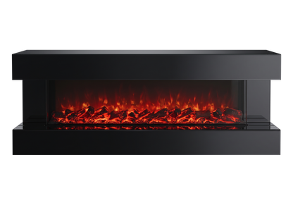 meuble tv cheminee electrique miroir noir axis - Vue 4 - KOORIS