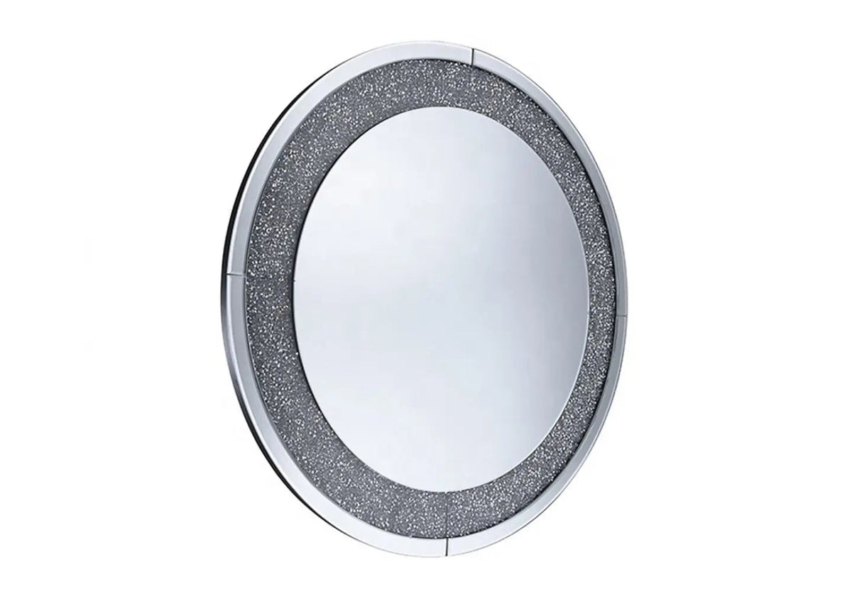 Grand miroir rond mural au design diamant moderne | Solen