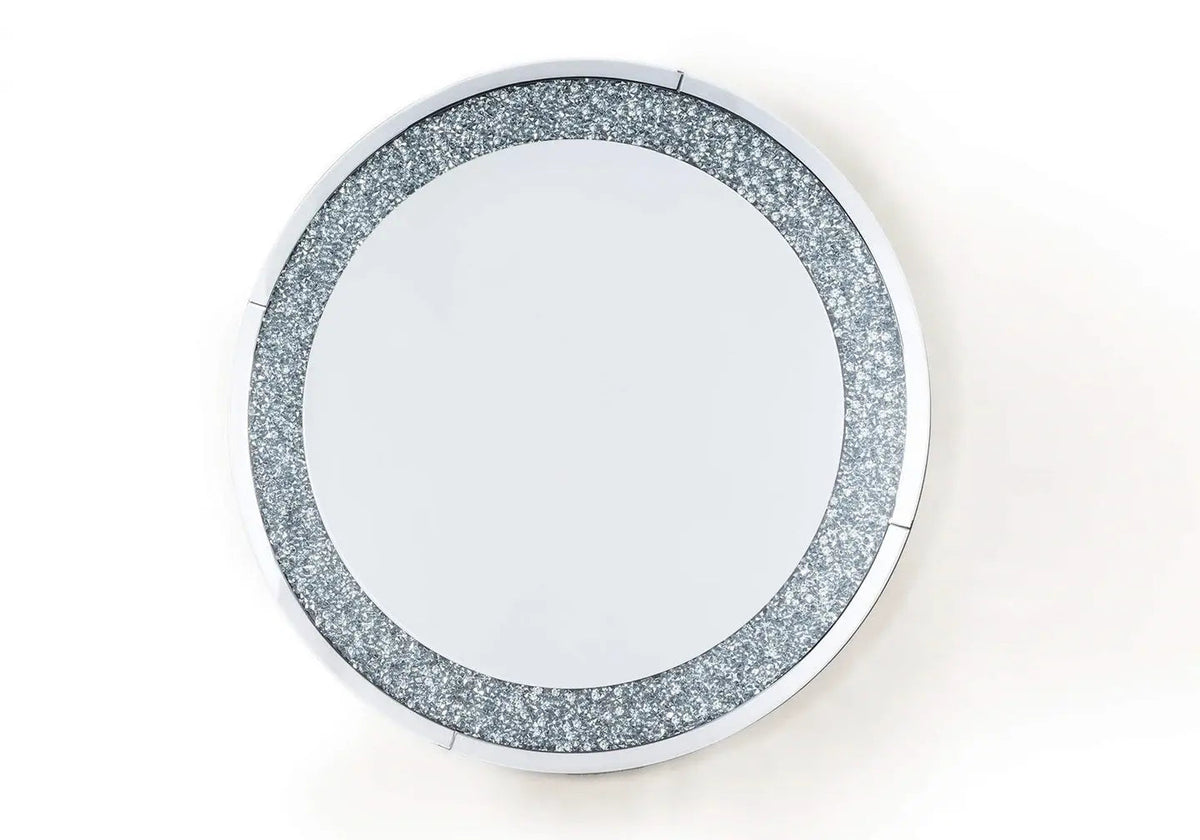 Grand miroir rond mural au design diamant moderne | Solen