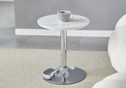 Petite table d'appoint céramique marbre blanc | Kaelo