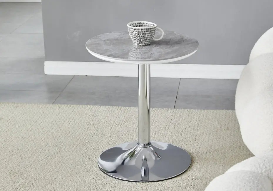 Petite table d'appoint en céramique marbre gris | Kaelo