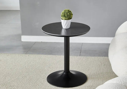Table d'appoint noire en céramique marbre gris | Kaelo