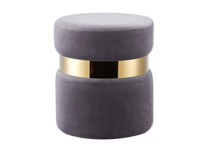 Pouf d'appoint design en anthracite et doré | Vian