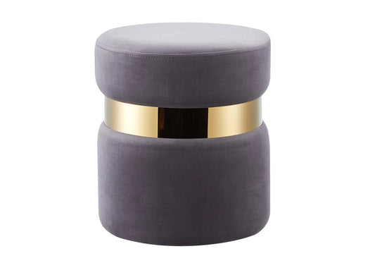 Pouf d'appoint design en anthracite et doré | Vian