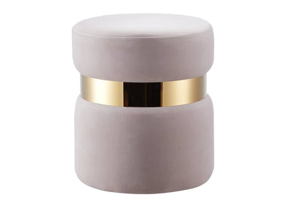 Pouf design en beige et structure dorée | Vian