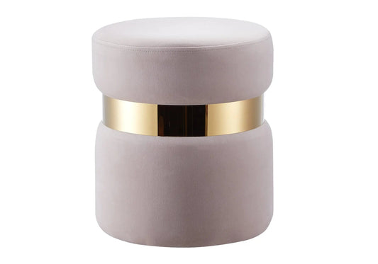 Pouf design en beige et structure dorée | Vian