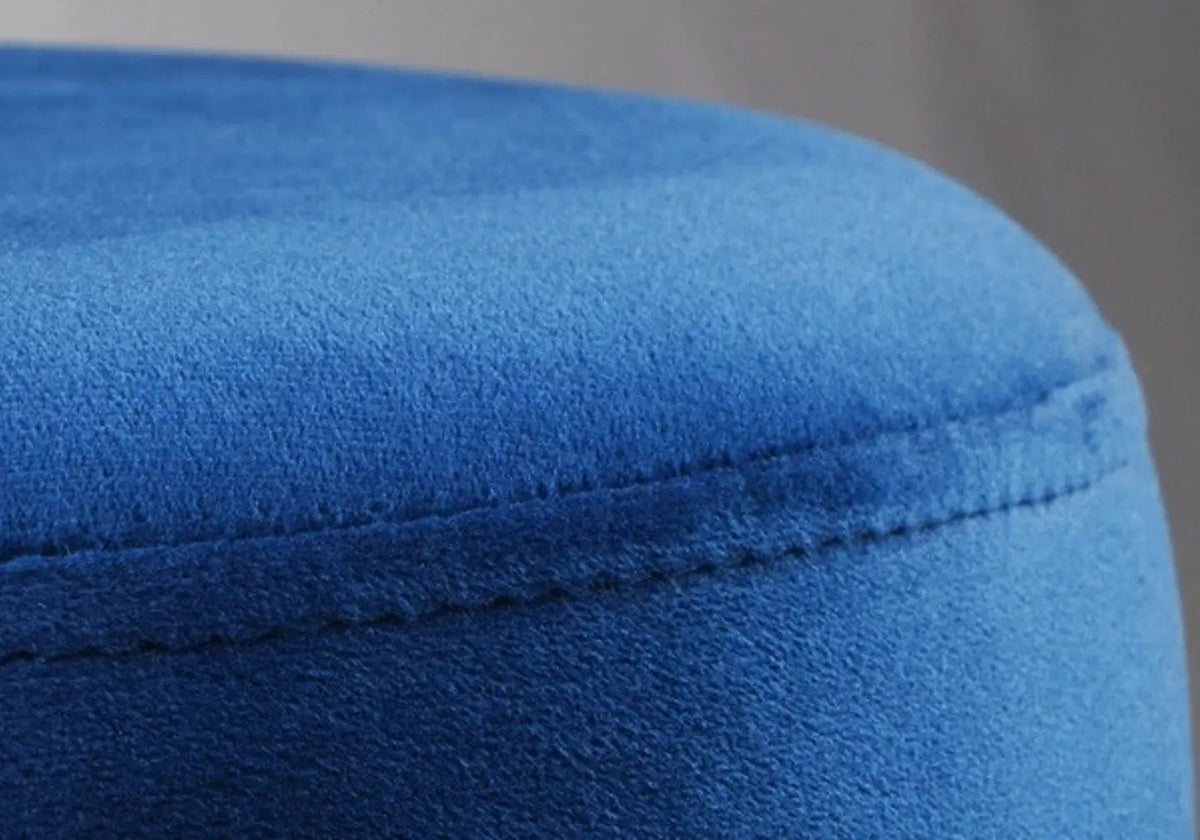 Pouf design bleu et socle en métal doré | Vexta