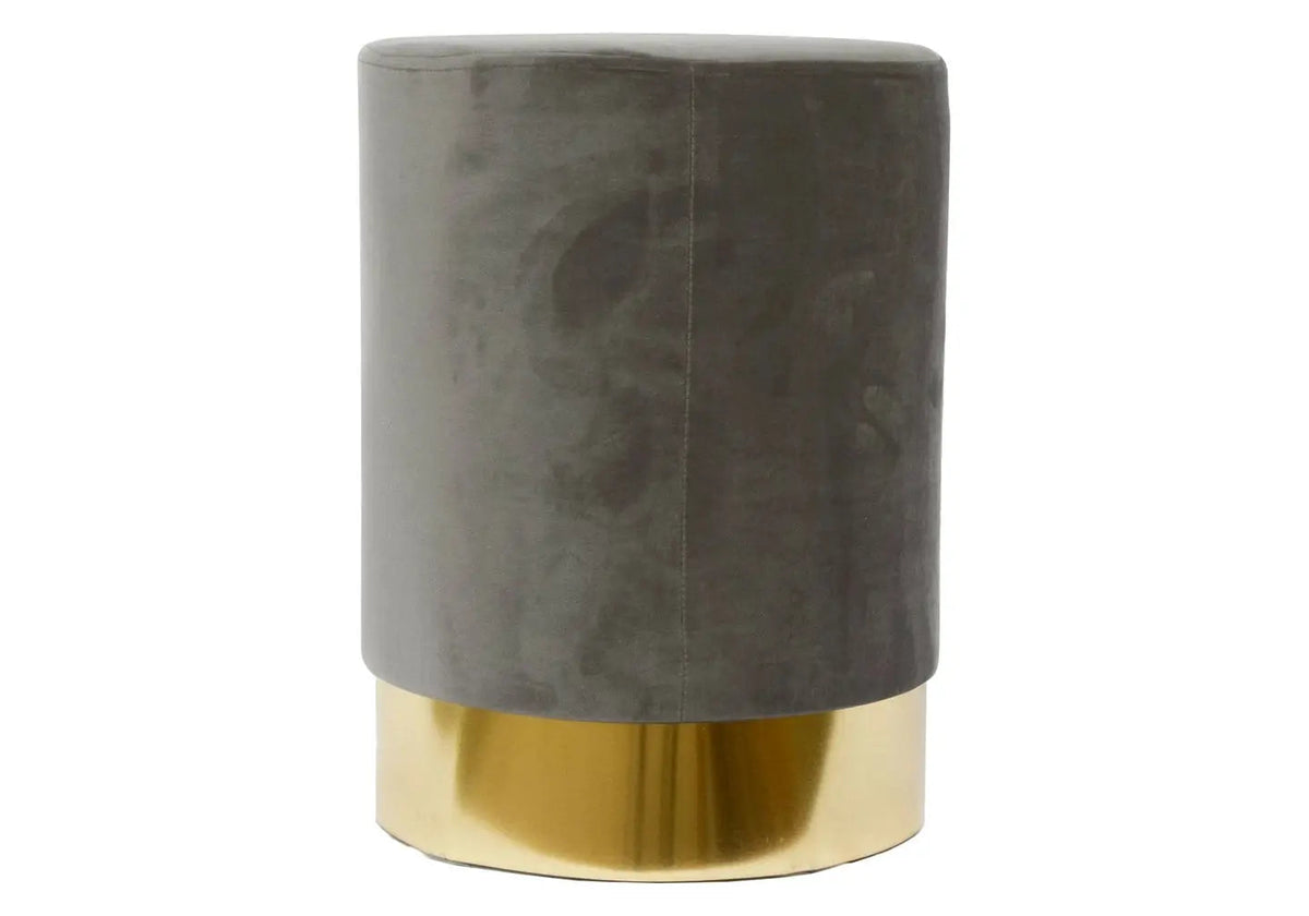 Pouf design en gris et base en métal doré | Vexta