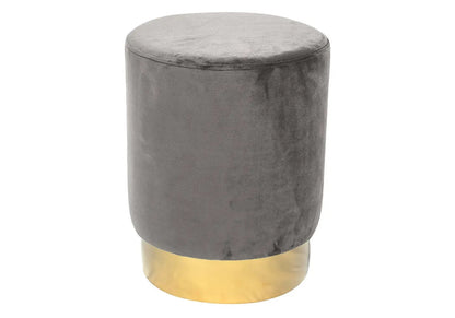 Pouf design en gris et base en métal doré | Vexta