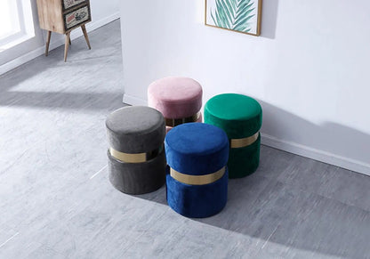 Pouf design moderne en noir et métal doré | Vian