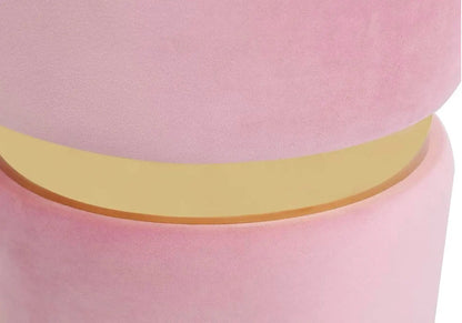 Pouf design moderne en rose et métal doré | Vian