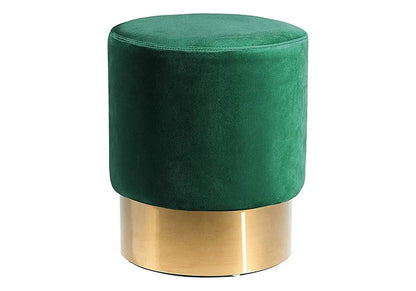 Pouf design en vert et socle en métal doré | Vexta