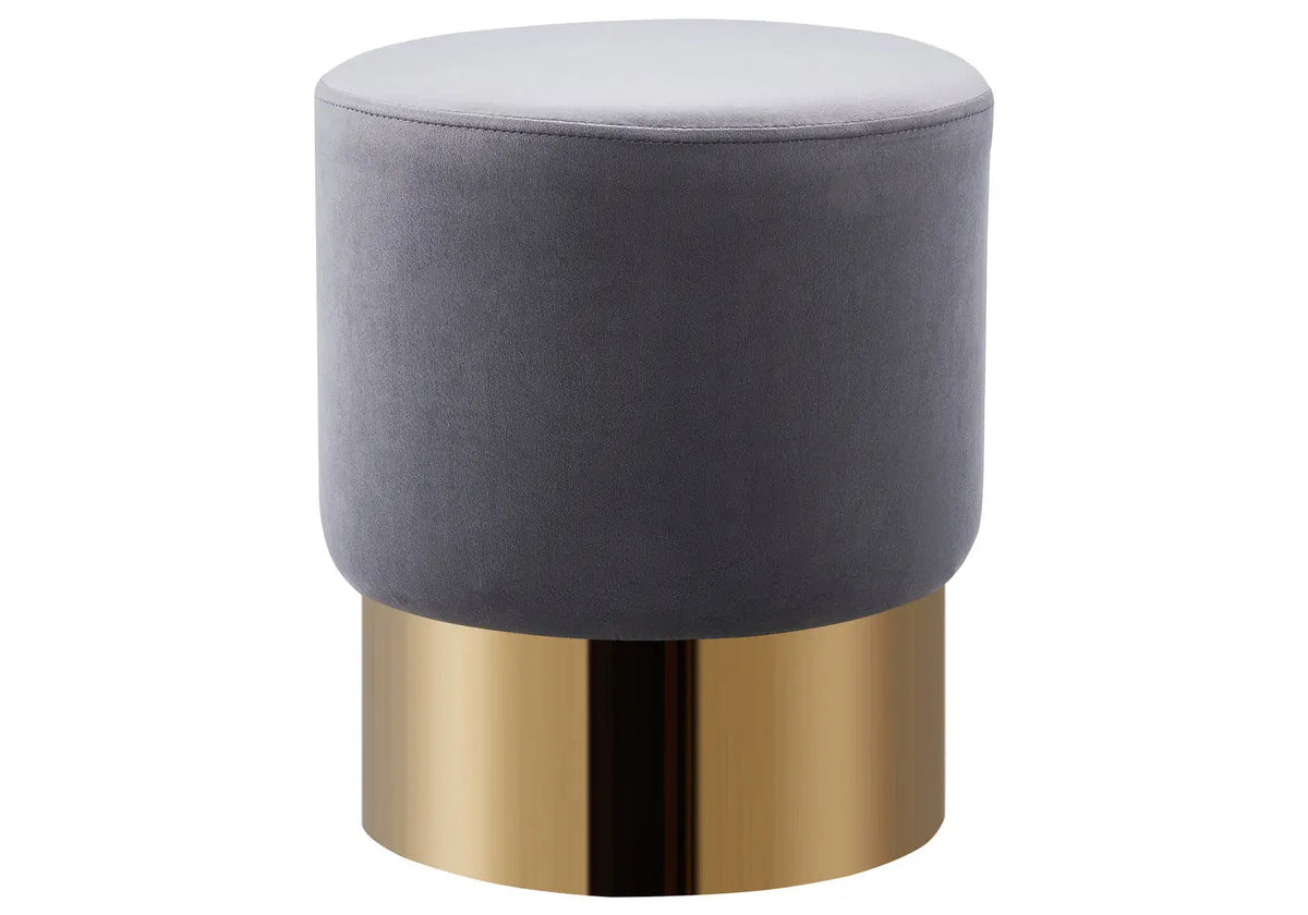 Pouf design en anthracite et métal doré | Vexta