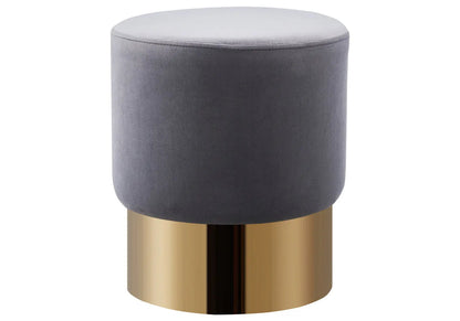 Pouf design en anthracite et métal doré | Vexta