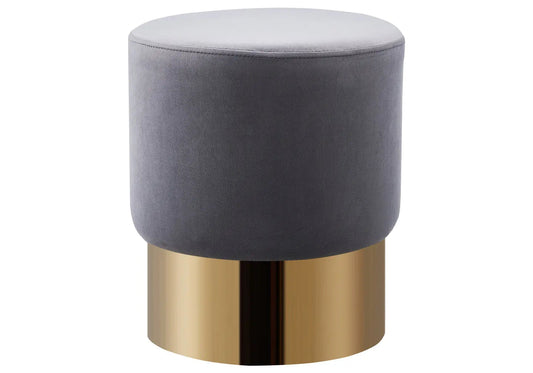 Pouf design en anthracite et métal doré | Vexta