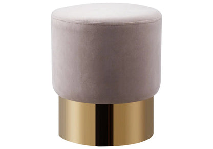 Pouf d'appoint en moka et métal doré | Vexta