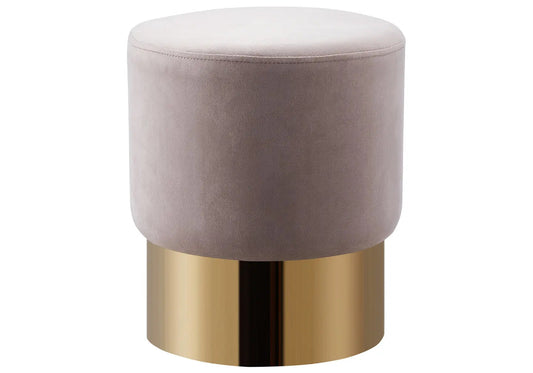 Pouf d'appoint en moka et métal doré | Vexta