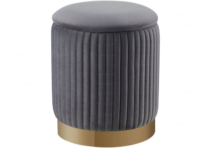 Pouf coffre de rangement en anthracite | Vizo