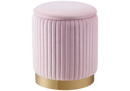 Pouf coffre de rangement en rose lisse | Vizo