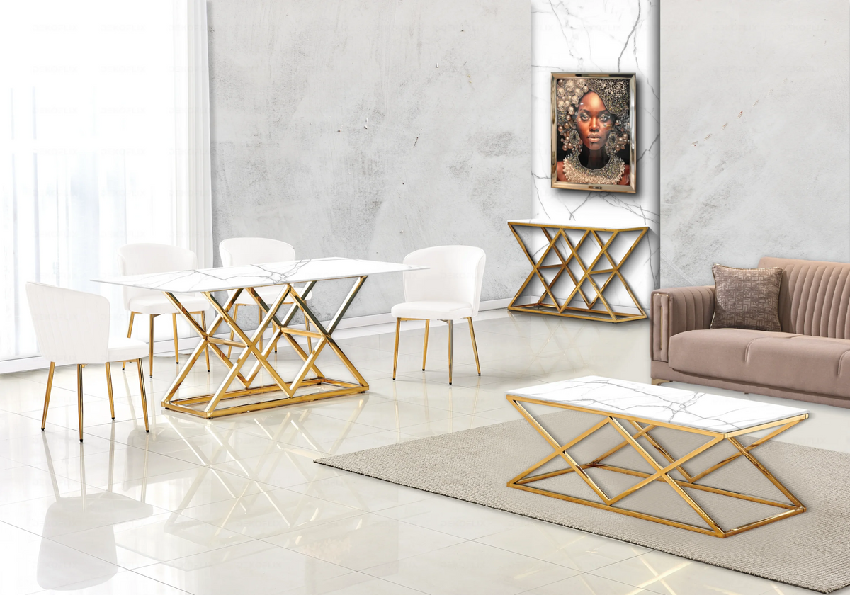 Lot de 4 chaises de salle à manger velours écru | Vexis