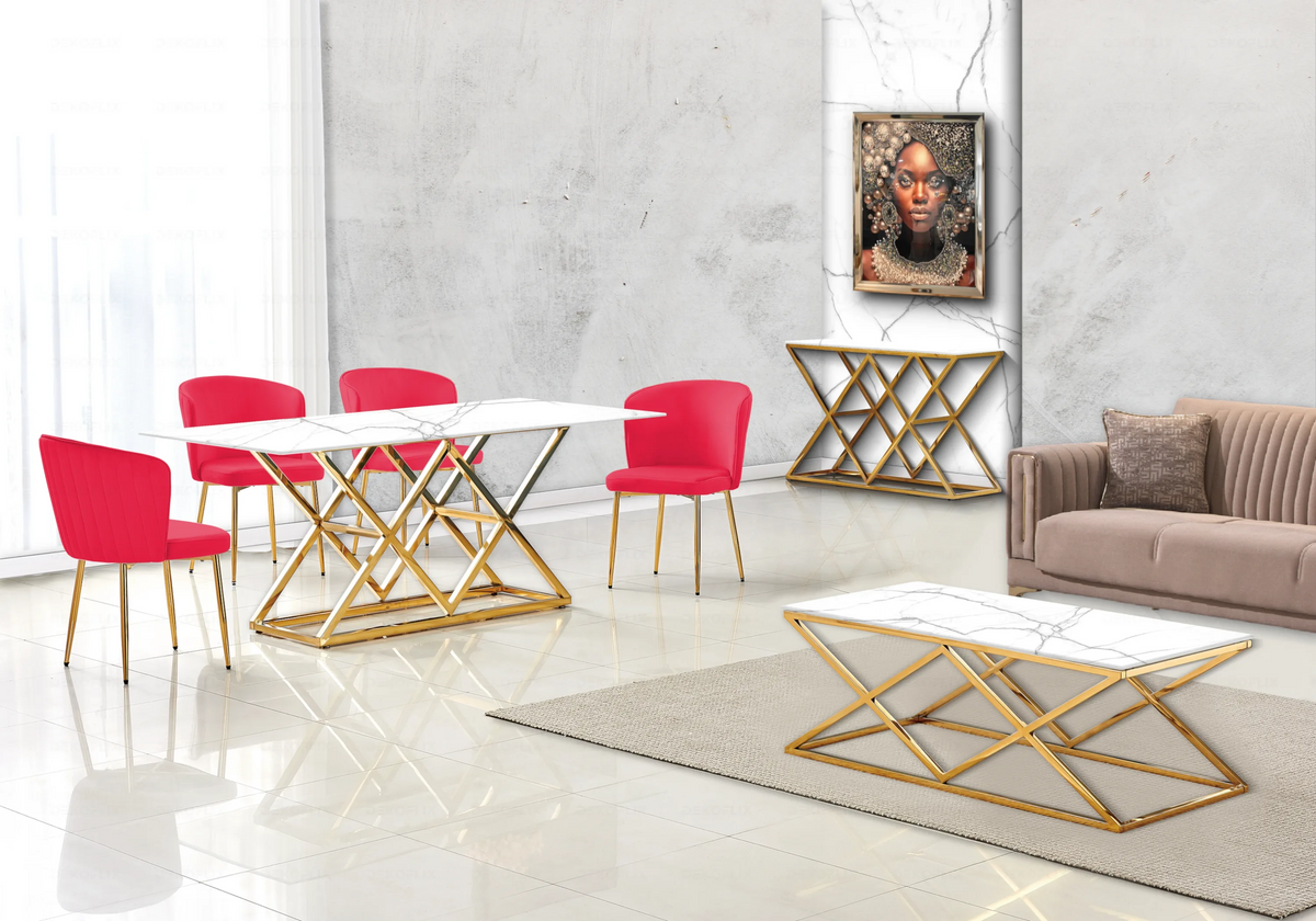 Lot de 4 chaises de salle à manger fuchsia | Vexis