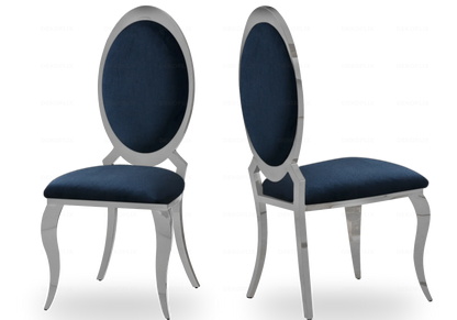 Table marbre noir et 4 chaises médaillon argent | Zyra