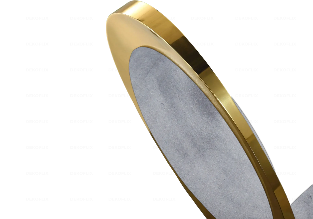 Table verre blanc et 4 chaises médaillon doré | Zyra