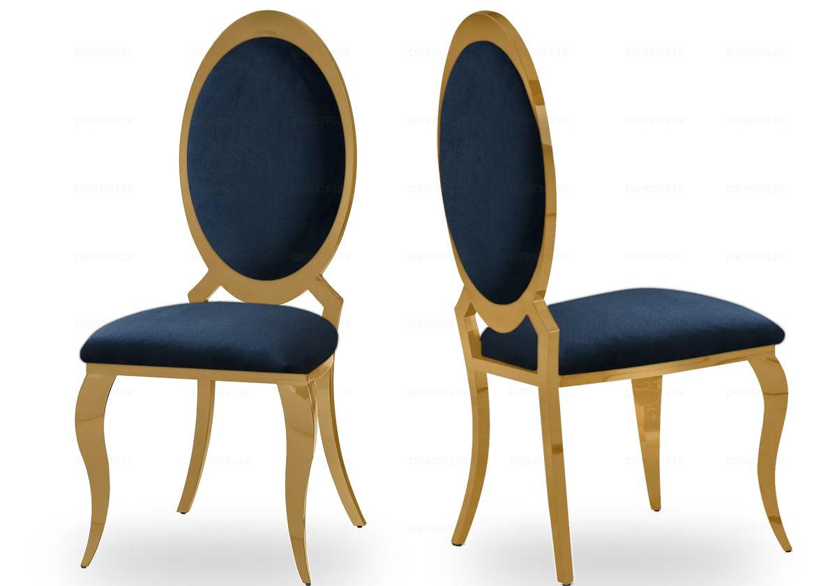 Salle à manger complète verre blanc et doré | Zyra