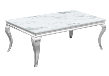 Salle à manger complète marbre blanc et argent | Halo