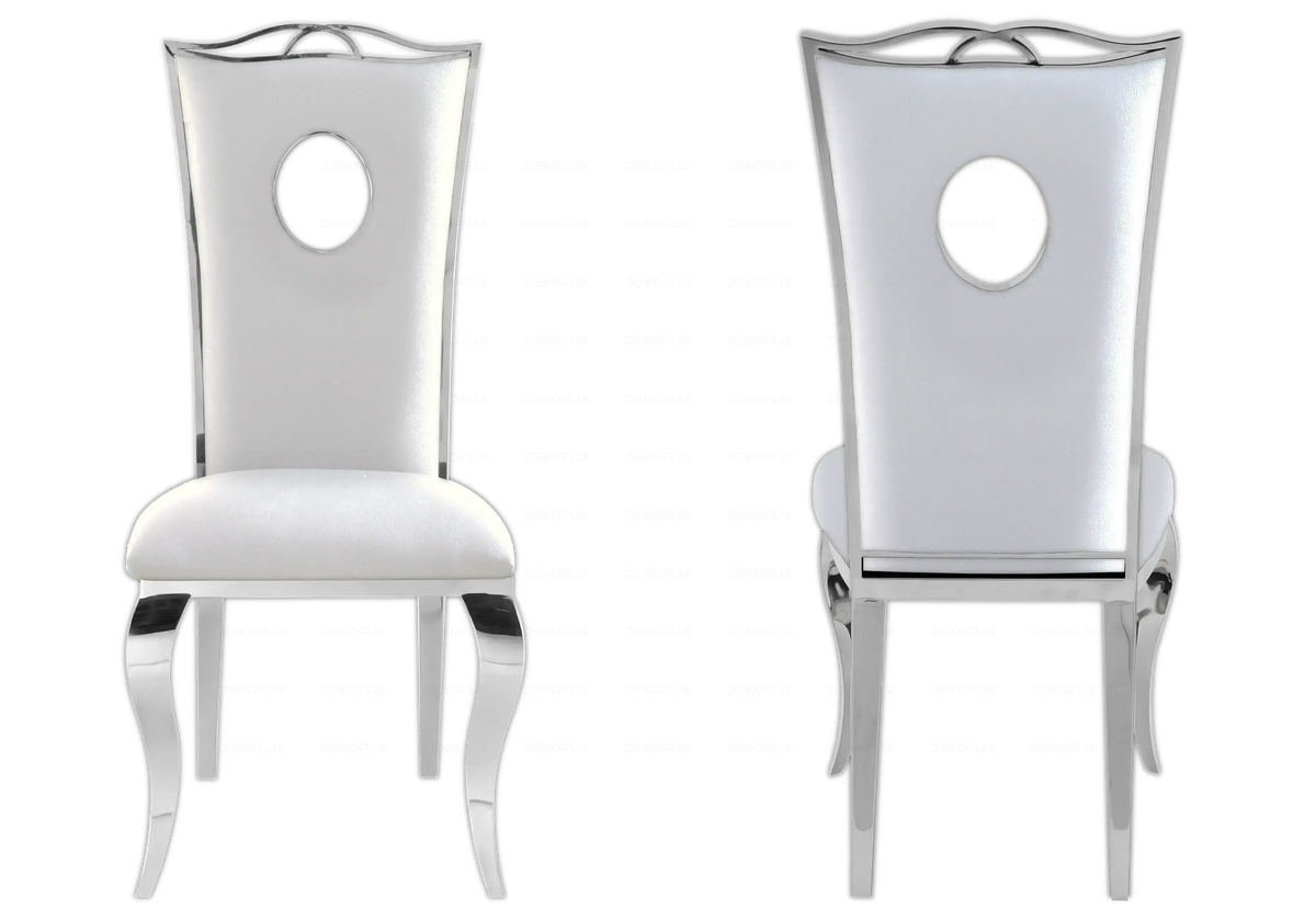 Salle à manger complète marbre beige et argent | Halo