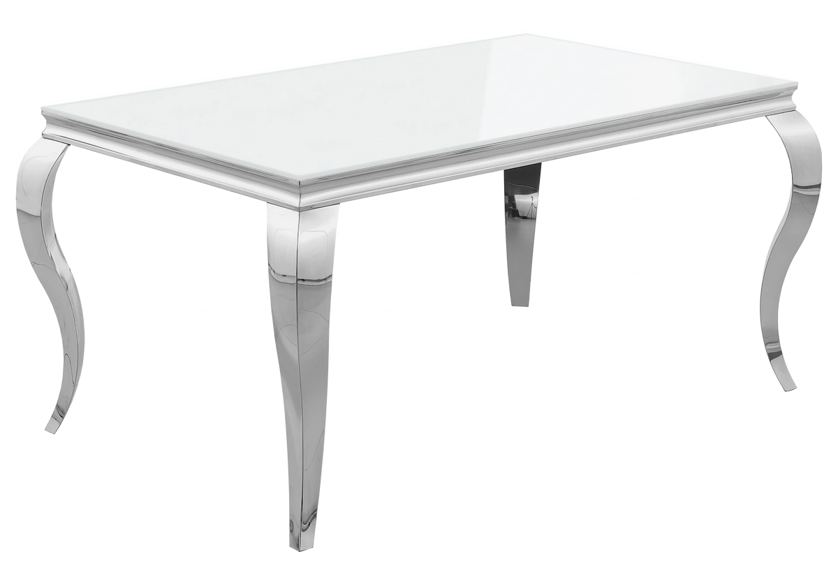 Salle à manger complète verre blanc et argent | Halo