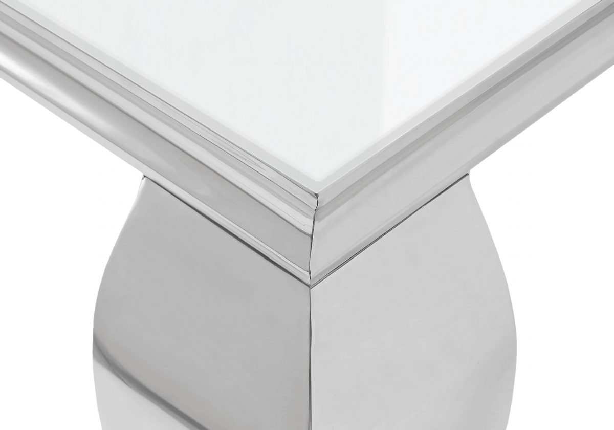 Salle à manger complète verre blanc et argent | Halo