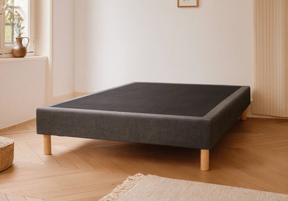 Sommier tapissé gris chiné 20 cm pour lit moderne | Kibo