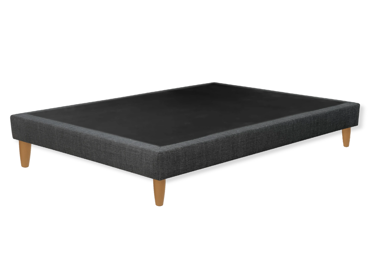 Sommier tapissé tissu gris 15 cm bois massif | Kalyx