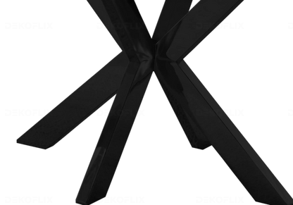 Ensemble table en pierre noire et 4 fauteuils | Zenix