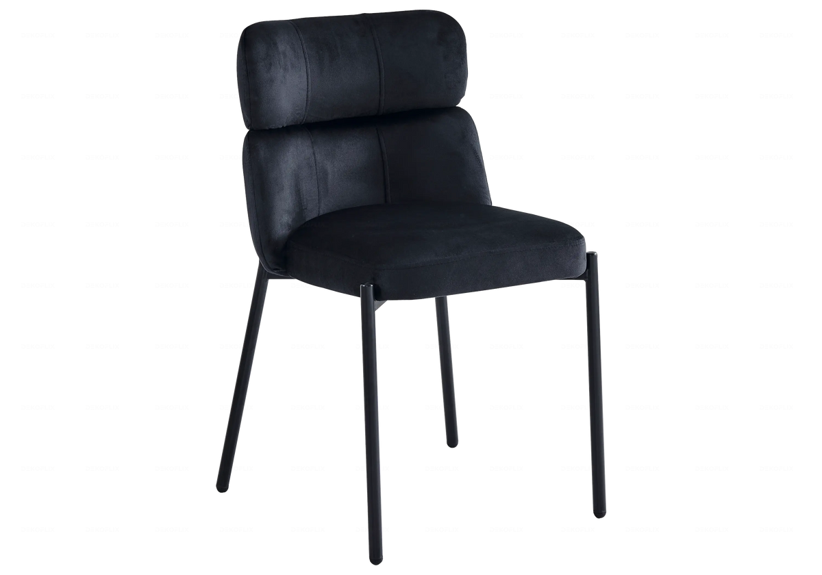 Ensemble table ovale pierre noire et 4 chaises | Zelix