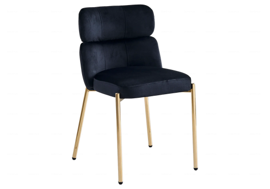Lot de 4 chaises en noir et pieds dorés | Vexta