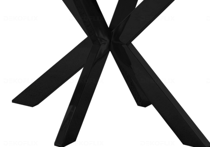 Table ovale marbre blanc et 4 chaises noires | Zelix