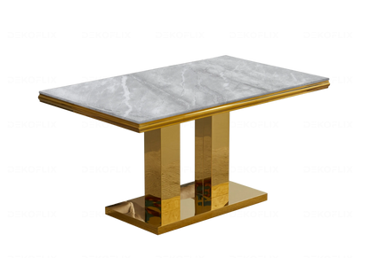 Table basse design effet marbre gris et métal doré | Dyax