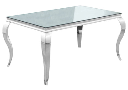 Table à manger rectangulaire en miroir argent | Halo