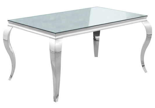 Table à manger rectangulaire en miroir argent | Halo