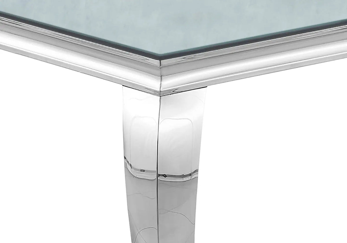 Table à manger rectangulaire en miroir argent | Halo