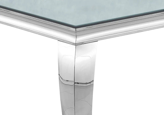 Table à manger rectangulaire en miroir argent | Halo